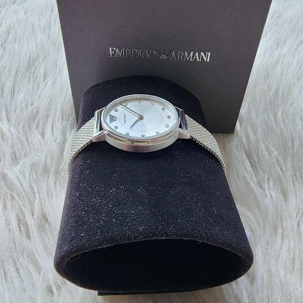 Emporio Armani Original Brand New Silver Women's Watch - Picture 12 of 13